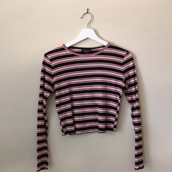 Topshop striped long sleeve crop top - Picture 5 of 5